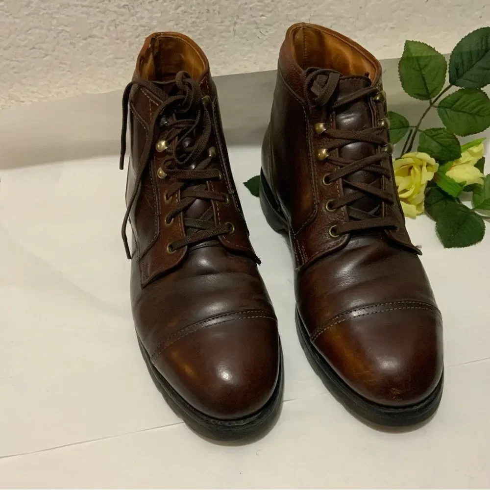 Allen Edmonds Oxford brown Ankle Lace Up Dress Boots Size 8.5 D